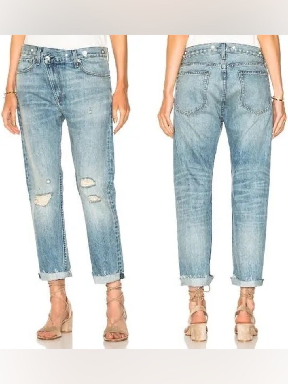 rag & bone Kit Kat Room Distressed Light Blue Straight Jeans